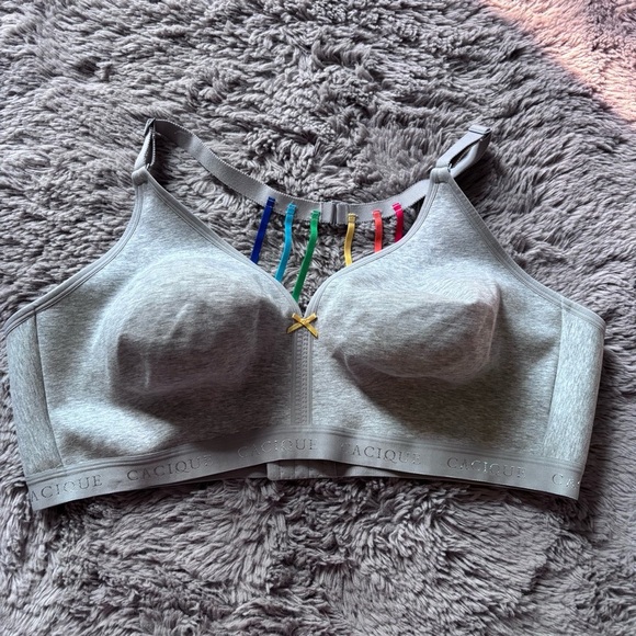 Cacique unlined no wire full coverage Rainbow Strap bra size 50DD - Picture 1 of 9